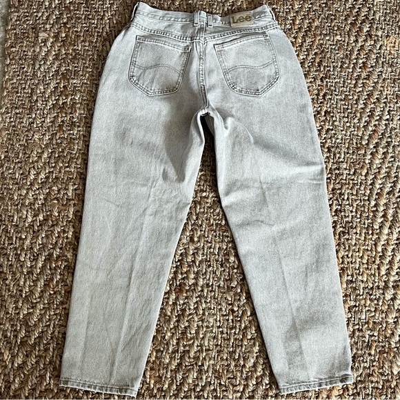 Vintage Lee Baggy Jeans 14P Tan High Rise 80’s 29in Waist Retro Mom Khaki Denim - Picture 11 of 12